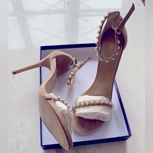 Stuart Weitzman Nudist Pearls Heels
